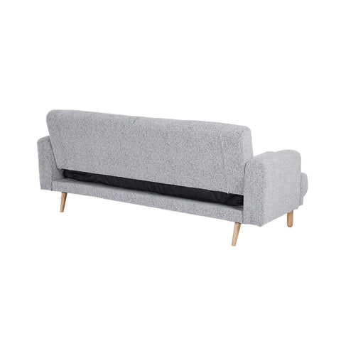 Nuvah Grey Fabric Click-Clack 3 Seater Sofa Bed with Removable Armrests