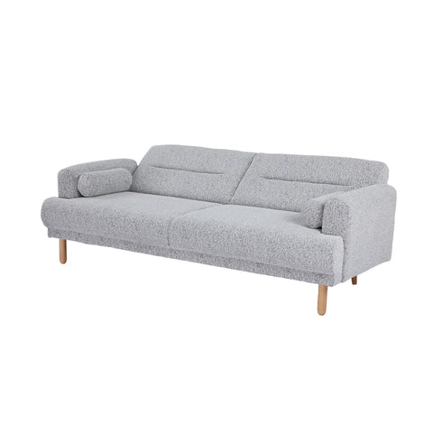 Nuvah Grey Fabric Click-Clack 3 Seater Sofa Bed with Removable Armrests