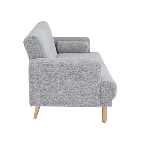 Nuvah Grey Fabric Click-Clack 3 Seater Sofa Bed with Removable Armrests