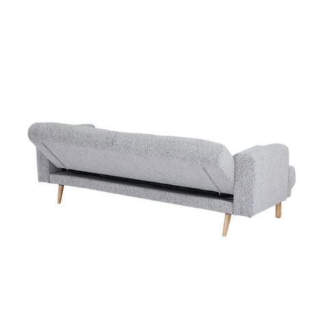 Nuvah Grey Fabric Click-Clack 3 Seater Sofa Bed with Removable Armrests