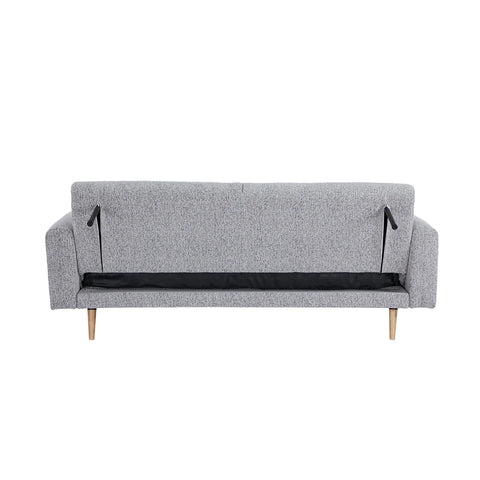 Nuvah Grey Fabric Click-Clack 3 Seater Sofa Bed with Removable Armrests