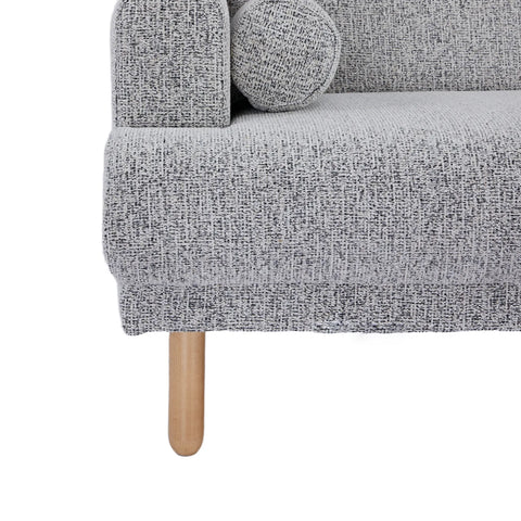 Nuvah Grey Fabric Click-Clack 3 Seater Sofa Bed with Removable Armrests