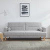 Nuvah Grey Fabric Click-Clack 3 Seater Sofa Bed with Removable Armrests