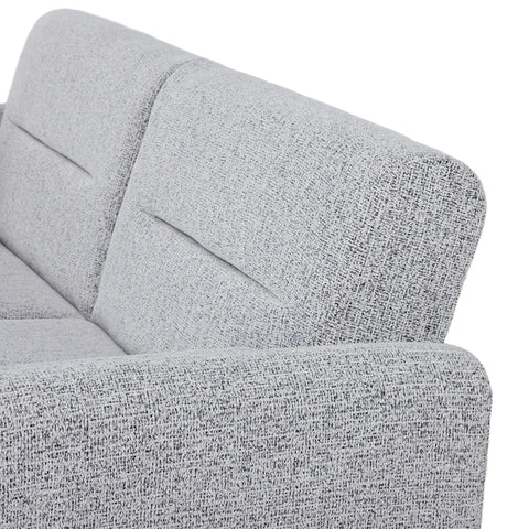 Nuvah Grey Fabric Click-Clack 3 Seater Sofa Bed with Removable Armrests
