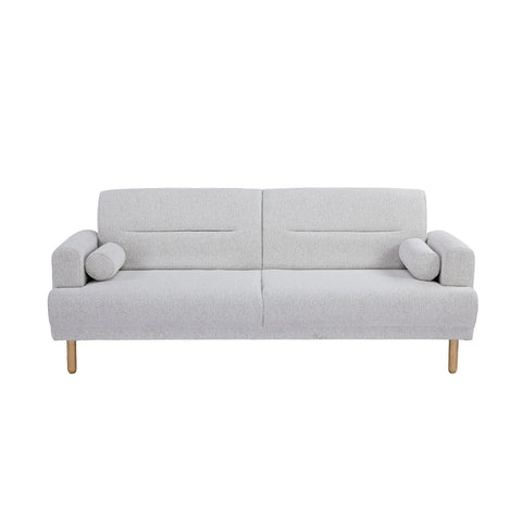 Nuvah Off White Fabric Click-Clack 3 Seater Sofa Bed with Removable Armrests