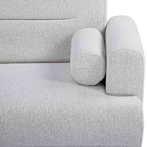 Nuvah Off White Fabric Click-Clack 3 Seater Sofa Bed with Removable Armrests