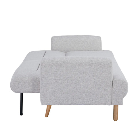 Nuvah Off White Fabric Click-Clack 3 Seater Sofa Bed with Removable Armrests