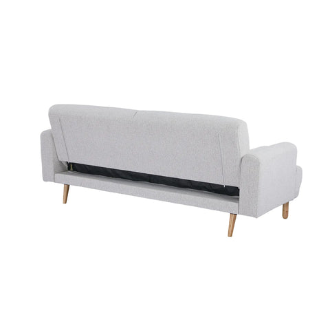 Nuvah Off White Fabric Click-Clack 3 Seater Sofa Bed with Removable Armrests