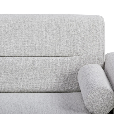 Nuvah Off White Fabric Click-Clack 3 Seater Sofa Bed with Removable Armrests