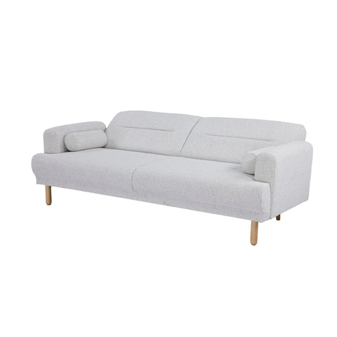 Nuvah Off White Fabric Click-Clack 3 Seater Sofa Bed with Removable Armrests