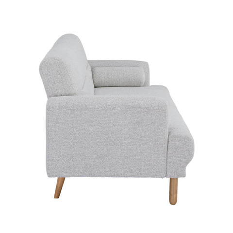 Nuvah Off White Fabric Click-Clack 3 Seater Sofa Bed with Removable Armrests