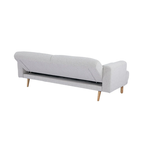Nuvah Off White Fabric Click-Clack 3 Seater Sofa Bed with Removable Armrests