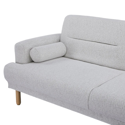 Nuvah Off White Fabric Click-Clack 3 Seater Sofa Bed with Removable Armrests