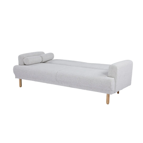 Nuvah Off White Fabric Click-Clack 3 Seater Sofa Bed with Removable Armrests