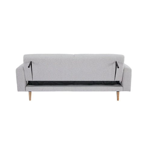 Nuvah Off White Fabric Click-Clack 3 Seater Sofa Bed with Removable Armrests