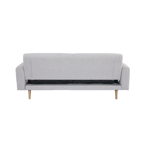 Nuvah Off White Fabric Click-Clack 3 Seater Sofa Bed with Removable Armrests
