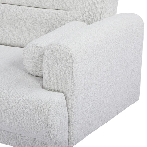 Nuvah Off White Fabric Click-Clack 3 Seater Sofa Bed with Removable Armrests