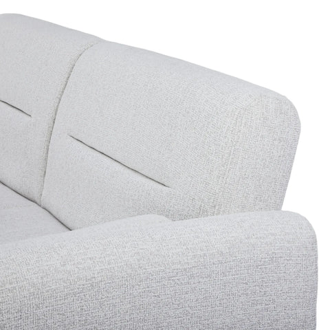 Nuvah Off White Fabric Click-Clack 3 Seater Sofa Bed with Removable Armrests