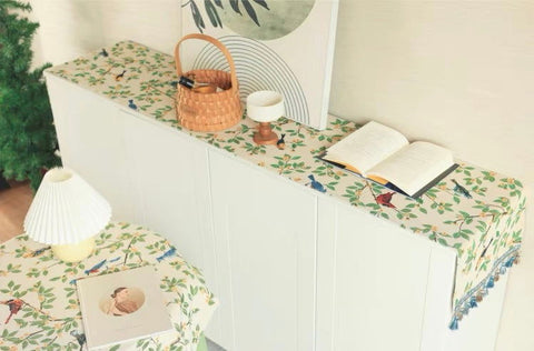 Oriental Harmony Bird & Blossom Table Runner – 180 x 33 cm