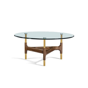 Osis Glass-Top Round Coffee Table