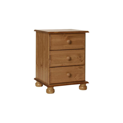 Pinecrest Solid Pine 3-Drawer Nightstand - Furnt