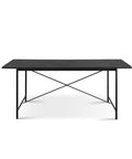 Quarry Rectangle Dining Table with X-Cross Steel Frame in Black