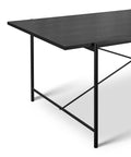 Quarry Rectangle Dining Table with X-Cross Steel Frame in Black