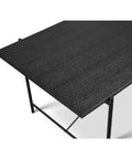 Quarry Rectangle Dining Table with X-Cross Steel Frame in Black