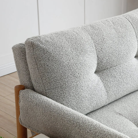 Quinn Natural Boucle Sofa Bed with Wooden Frame
