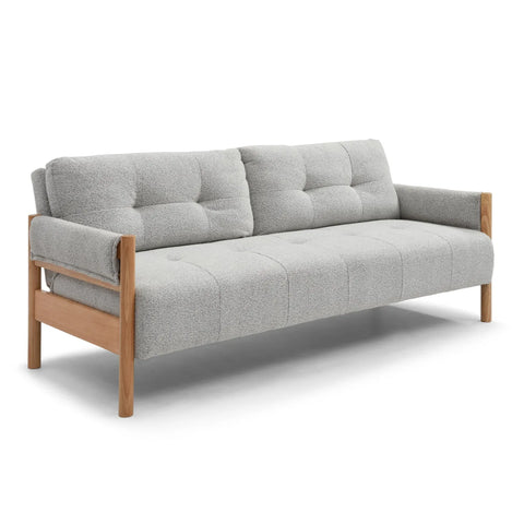 Quinn Natural Boucle Sofa Bed with Wooden Frame