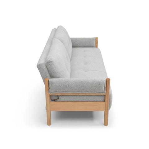 Quinn Natural Boucle Sofa Bed with Wooden Frame