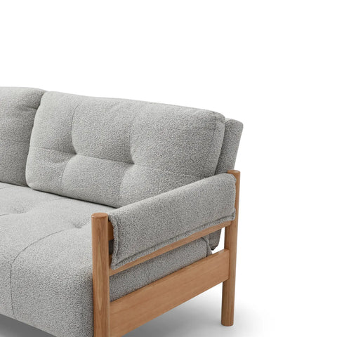 Quinn Natural Boucle Sofa Bed with Wooden Frame