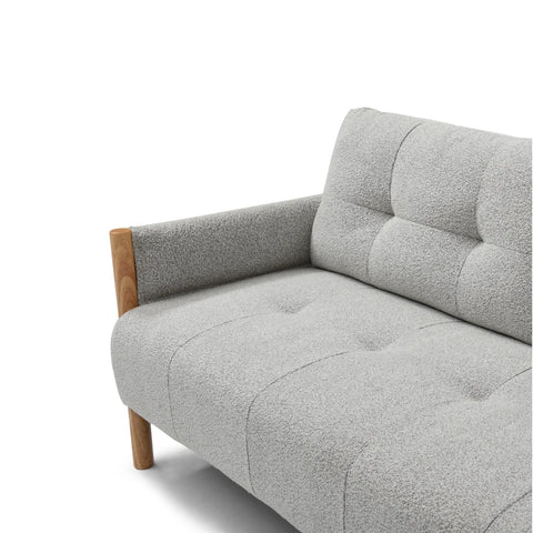 Quinn Natural Boucle Sofa Bed with Wooden Frame