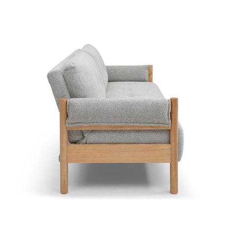 Quinn Natural Boucle Sofa Bed with Wooden Frame