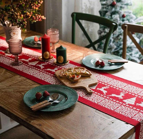 Red Reindeer Christmas Table Runner – 180 x 35 cm