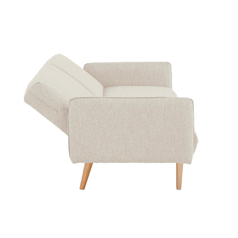 Resten Fabric Click-Clark 3-Seater Sofa Bed – Cream