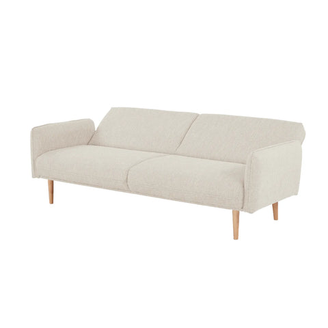 Resten Fabric Click-Clark 3-Seater Sofa Bed – Cream