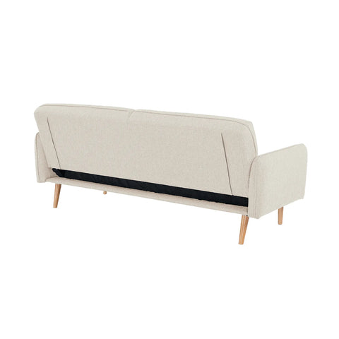 Resten Fabric Click-Clark 3-Seater Sofa Bed – Cream