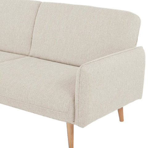 Resten Fabric Click-Clark 3-Seater Sofa Bed – Cream
