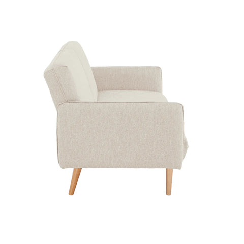 Resten Fabric Click-Clark 3-Seater Sofa Bed – Cream