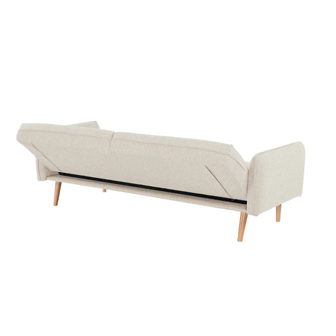Resten Fabric Click-Clark 3-Seater Sofa Bed – Cream