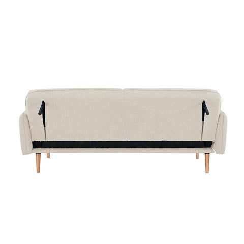 Resten Fabric Click-Clark 3-Seater Sofa Bed – Cream