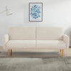 Resten Cream Fabric Click-Clack 3 Seater Sofa Bed with Removable Armrests