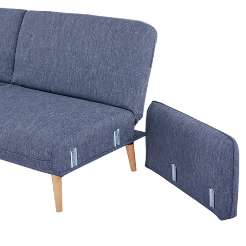 Resten Fabric Click-Clark 3-Seater Sofa Bed – Navy