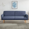 Resten Navy Fabric Click-Clack 3 Seater Sofa Bed with Removable Armrests