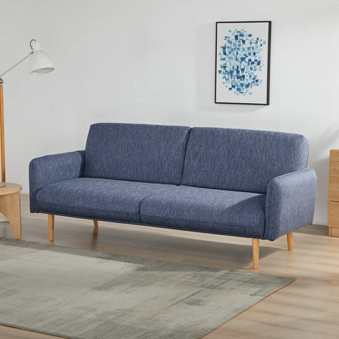 Resten Fabric Click-Clark 3-Seater Sofa Bed – Navy