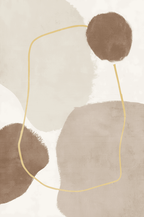 Rock A Neutral Abstract Circles & Curves Rug - 160 x 200cm - Furnt