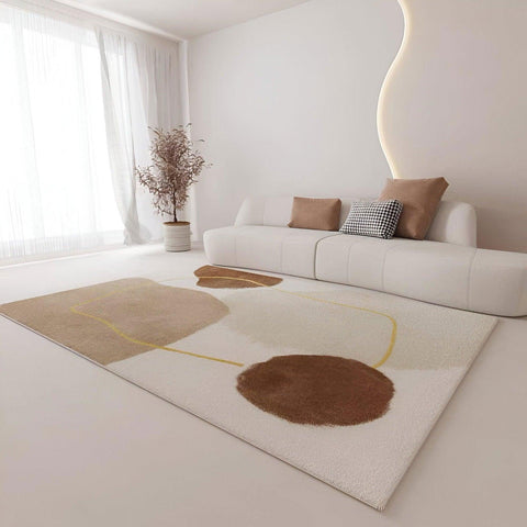 Rock A Neutral Abstract Circles & Curves Rug - 160 x 200cm - Furnt