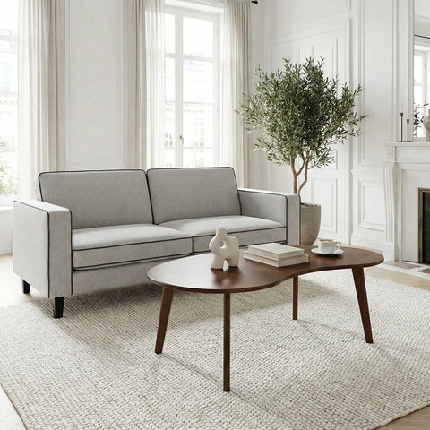 Rune Walnut Oval Wooden Coffee Table