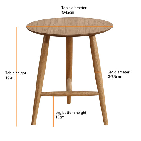 Sander Round Wooden Coffee Table and Side Table Set - Oak